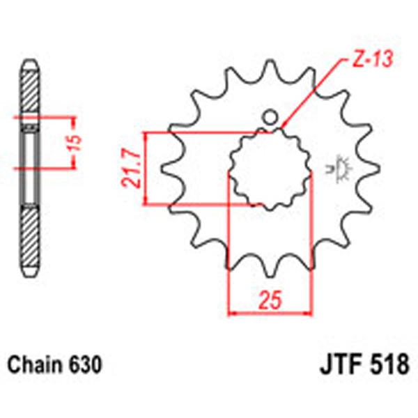 JT JT Gear Box Sprockets G/B 518-13T KAW